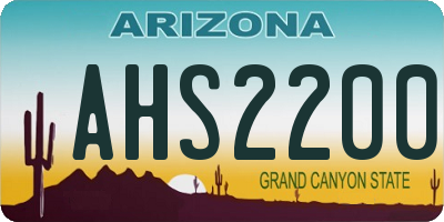 AZ license plate AHS2200