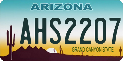 AZ license plate AHS2207