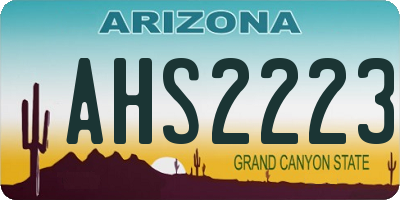 AZ license plate AHS2223