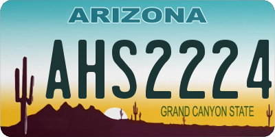 AZ license plate AHS2224