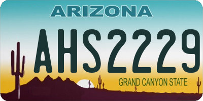 AZ license plate AHS2229