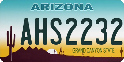 AZ license plate AHS2232