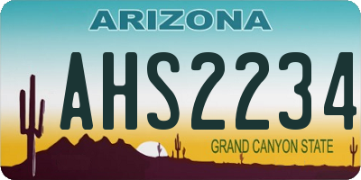 AZ license plate AHS2234