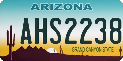 AZ license plate AHS2238