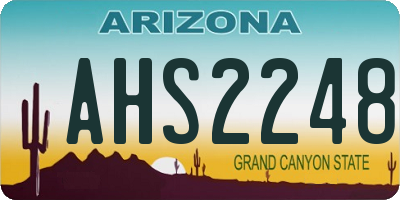 AZ license plate AHS2248