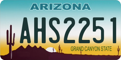 AZ license plate AHS2251