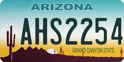AZ license plate AHS2254