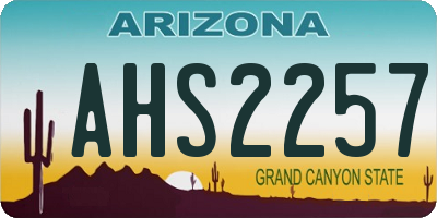 AZ license plate AHS2257