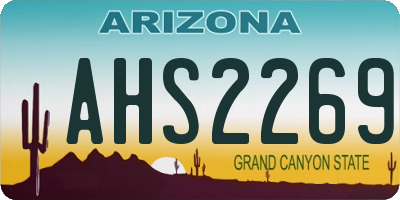 AZ license plate AHS2269