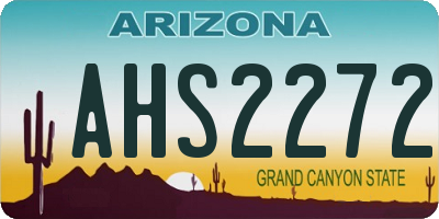 AZ license plate AHS2272