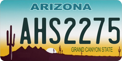 AZ license plate AHS2275