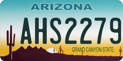 AZ license plate AHS2279