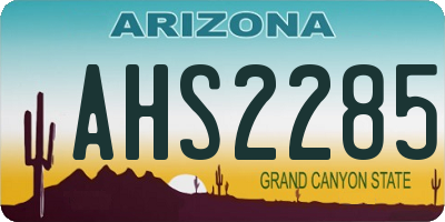 AZ license plate AHS2285