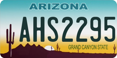 AZ license plate AHS2295