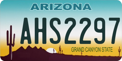 AZ license plate AHS2297