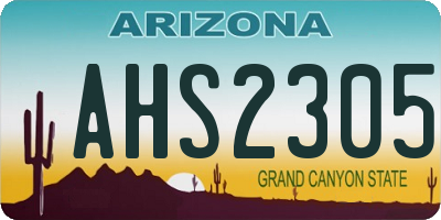 AZ license plate AHS2305