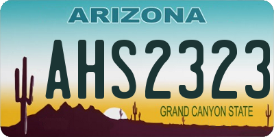 AZ license plate AHS2323