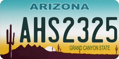 AZ license plate AHS2325