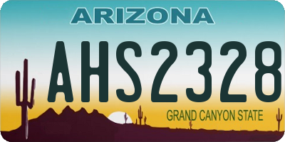 AZ license plate AHS2328