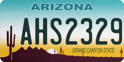AZ license plate AHS2329