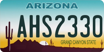AZ license plate AHS2330