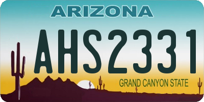 AZ license plate AHS2331