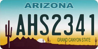 AZ license plate AHS2341