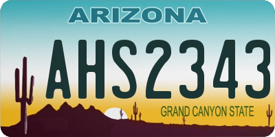 AZ license plate AHS2343