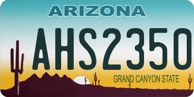 AZ license plate AHS2350