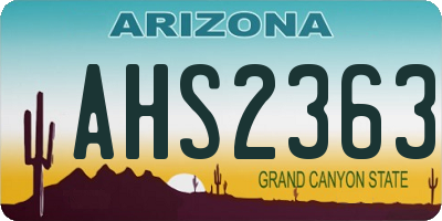 AZ license plate AHS2363