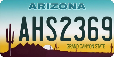 AZ license plate AHS2369