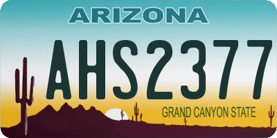AZ license plate AHS2377