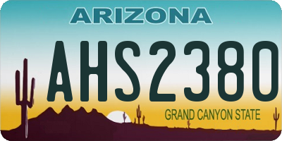 AZ license plate AHS2380