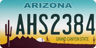 AZ license plate AHS2384