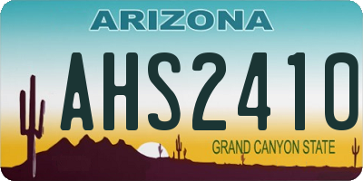AZ license plate AHS2410