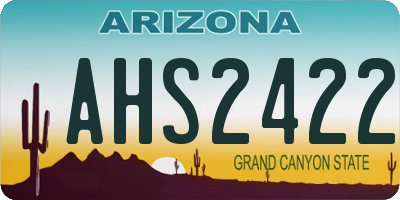 AZ license plate AHS2422