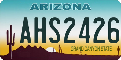 AZ license plate AHS2426