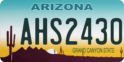 AZ license plate AHS2430