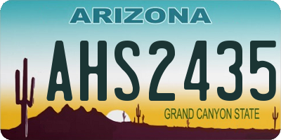 AZ license plate AHS2435