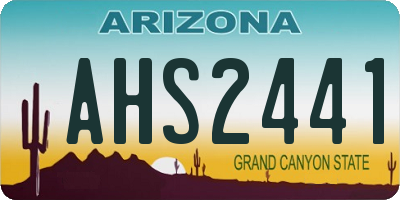 AZ license plate AHS2441