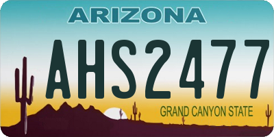 AZ license plate AHS2477