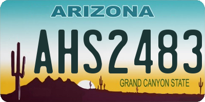 AZ license plate AHS2483