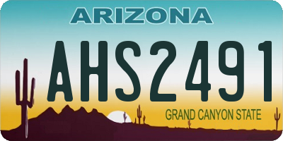 AZ license plate AHS2491