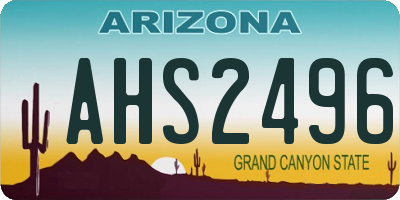 AZ license plate AHS2496
