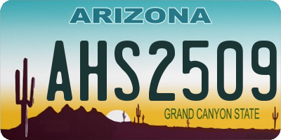 AZ license plate AHS2509