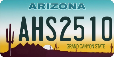 AZ license plate AHS2510