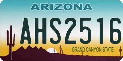AZ license plate AHS2516