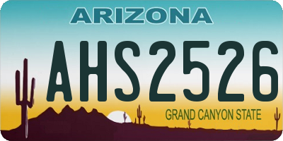 AZ license plate AHS2526