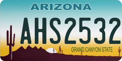 AZ license plate AHS2532