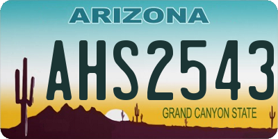 AZ license plate AHS2543